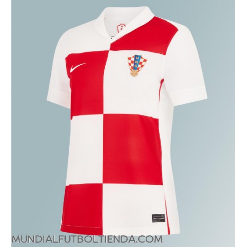 Camiseta Croacia Primera Equipación Replica Eurocopa 2024 para mujer mangas cortas